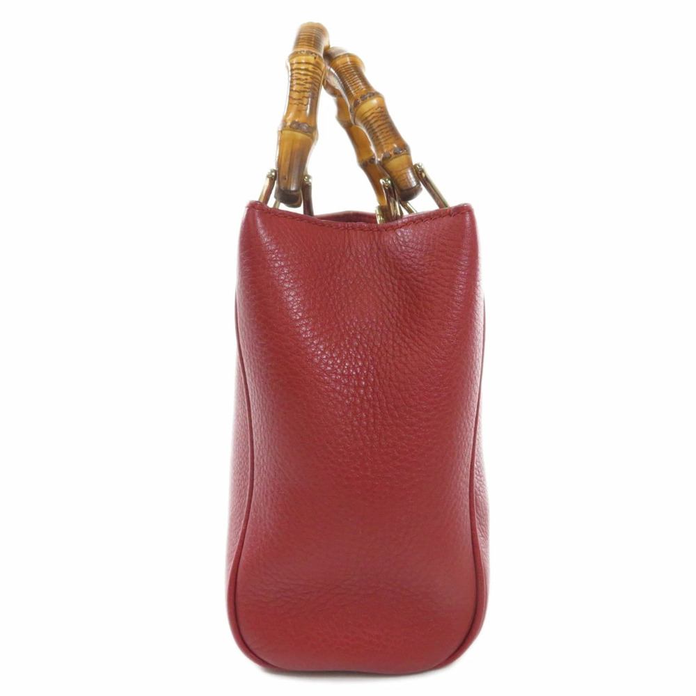 Gucci Bamboo 2way Handbag Calfskin Red - Picture 3 of 11